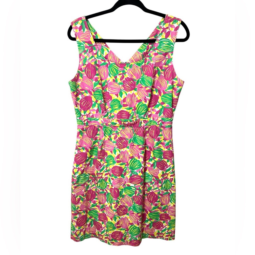 Lilly Pulitzer Vintage Mini Dress Tulip Print Sleeveless Cotton SZ 12 EUC - Picture 3 of 11